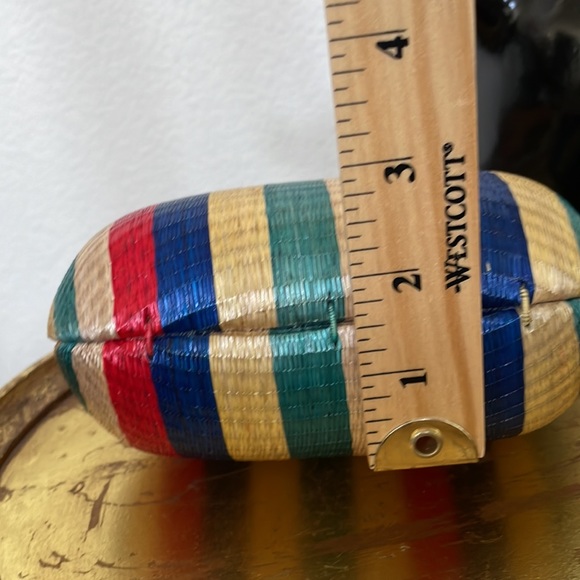 Bamboo Wicker Mini Clutch Shoulder Bag - Picture 8 of 8